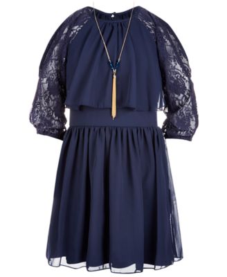 Girls Dress Blue Necklace
